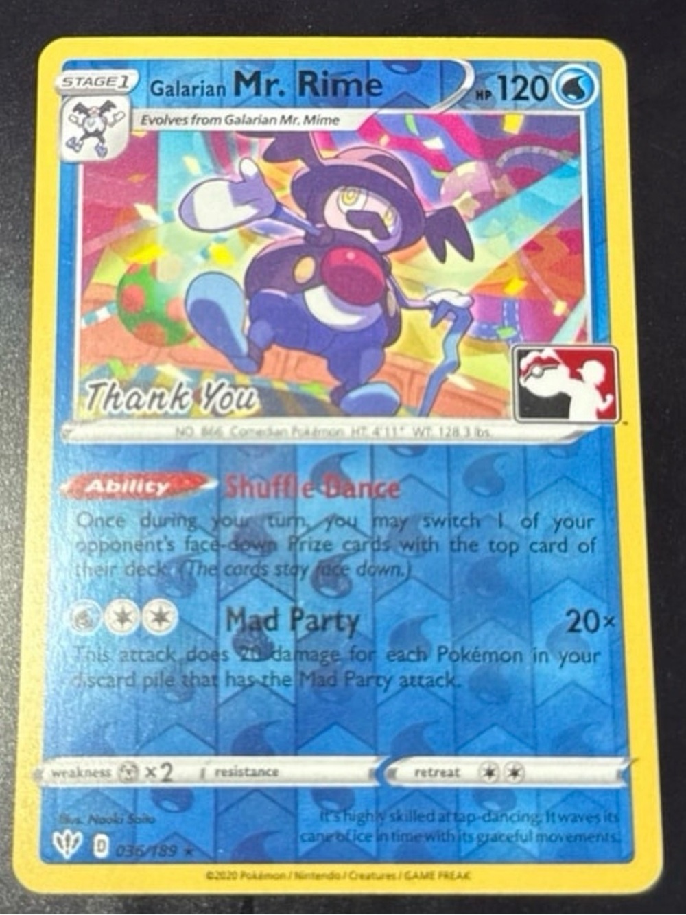 Galarian Mr. Rime 36/189 League Champions ‘Thank You’ Promo 2020 released Art